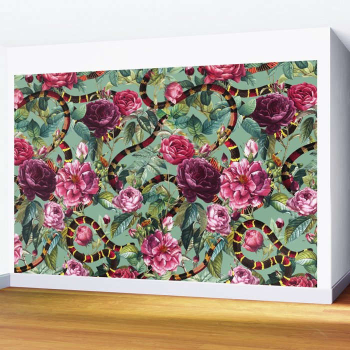 Snakes and Roses II Wall Mural Gallery Image 2
