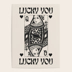 Lucky you Queen of Hearts Black and White Poster Gallery Image 4