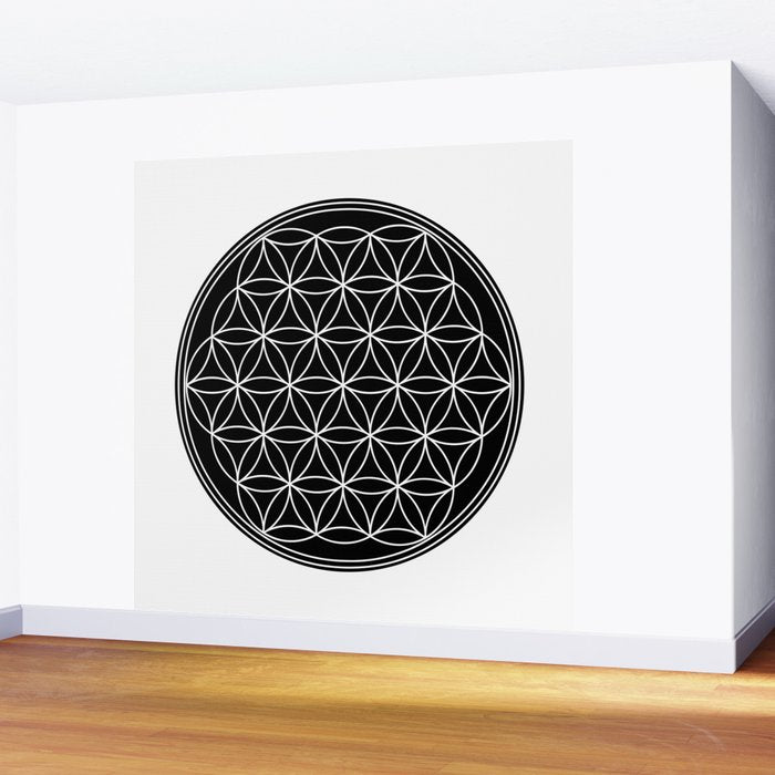 Flower of life on black Wall Mural Gallery Image 2