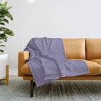 Neutral Lavender Purple Solid Color Throw Blanket Gallery Image 1