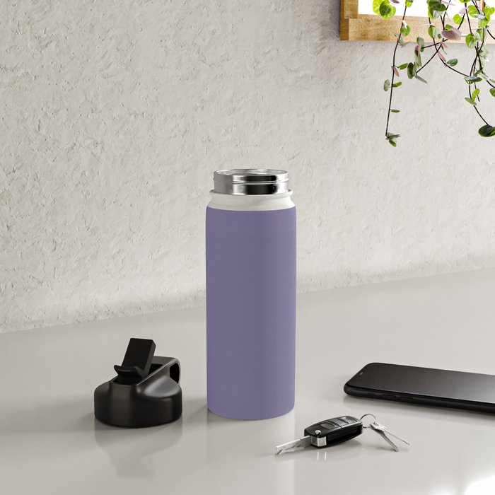 Neutral Lavender Purple Solid Color Water Bottle Gallery Image 4