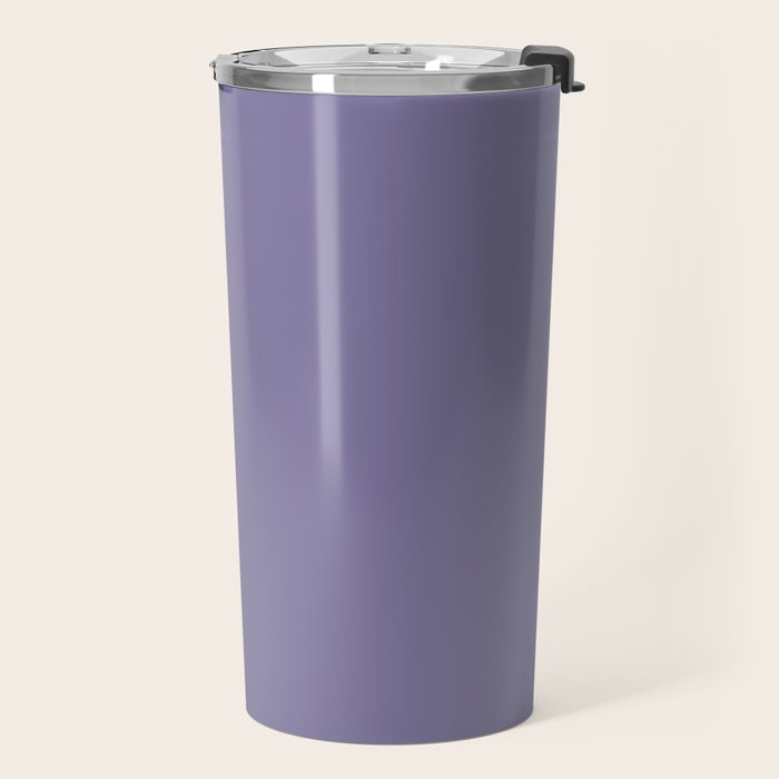 Neutral Lavender Purple Solid Color Travel Mug Gallery Image 2