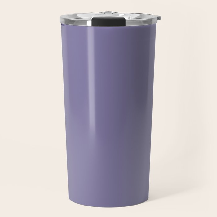 Neutral Lavender Purple Solid Color Travel Mug Gallery Image 1