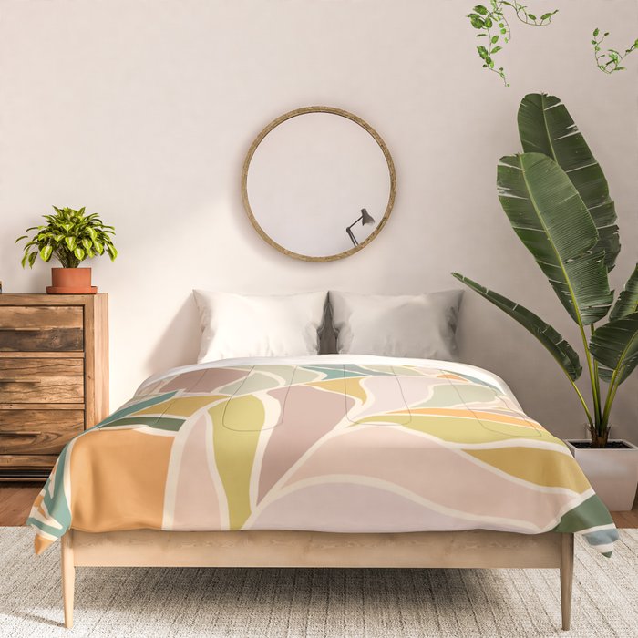 Abstract Botanical Mid century Modern Comforter Gallery Image 3