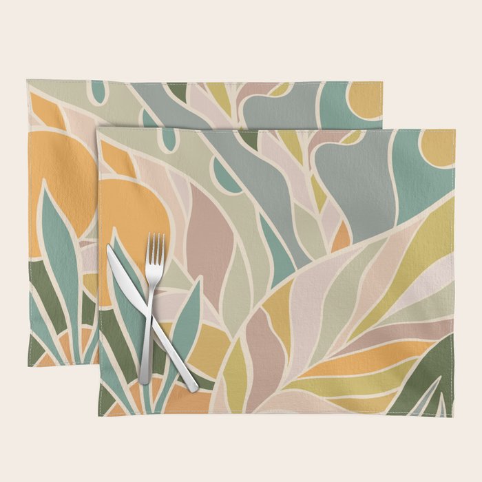 Abstract Botanical Mid century Modern Placemat Gallery Image 1