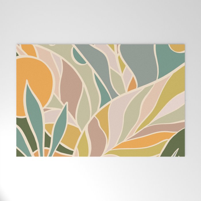 Abstract Botanical Mid century Modern Welcome Mat Gallery Image 1