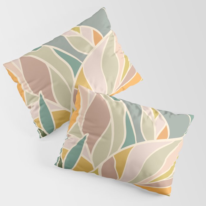 Abstract Botanical Mid century Modern Pillow Sham Gallery Image 3