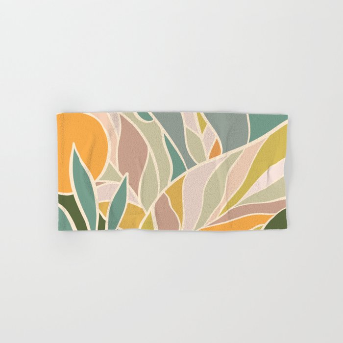 Abstract Botanical Mid century Modern Bath Towel Gallery Image 1