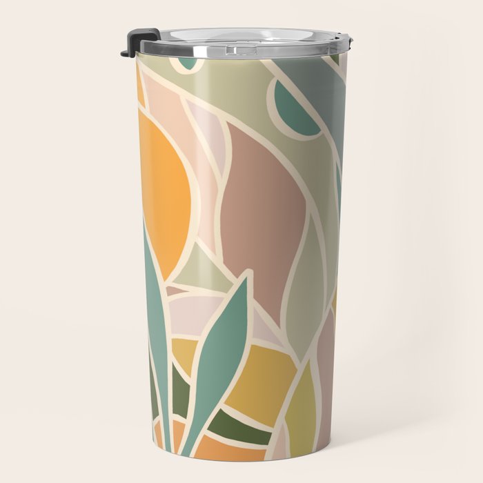 Abstract Botanical Mid century Modern Travel Mug Gallery Image 3