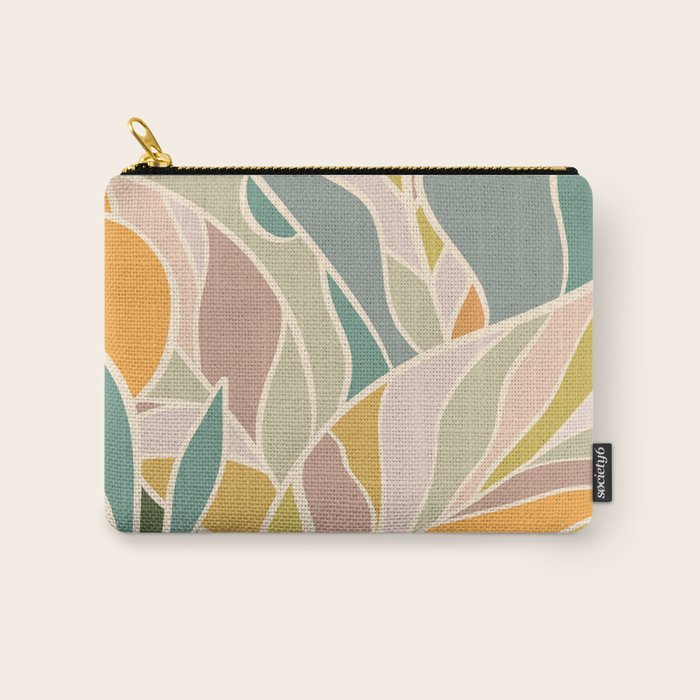 Abstract Botanical Mid century Modern Carry All Pouch Gallery Image 1