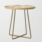 Abstract Botanical Mid century Modern Side Table Gallery Image 1