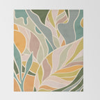Abstract Botanical Mid century Modern Throw Blanket Gallery Image 2