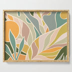 Abstract Botanical Mid century Modern Serving Tray Gallery Image 1