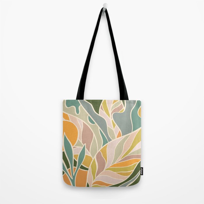 Abstract Botanical Mid century Modern Tote Bag Gallery Image 2