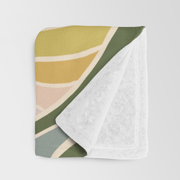 Abstract Botanical Mid century Modern Throw Blanket Gallery Image 3