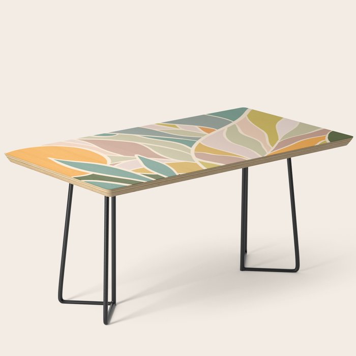 Abstract Botanical Mid century Modern Coffee Table Gallery Image 1