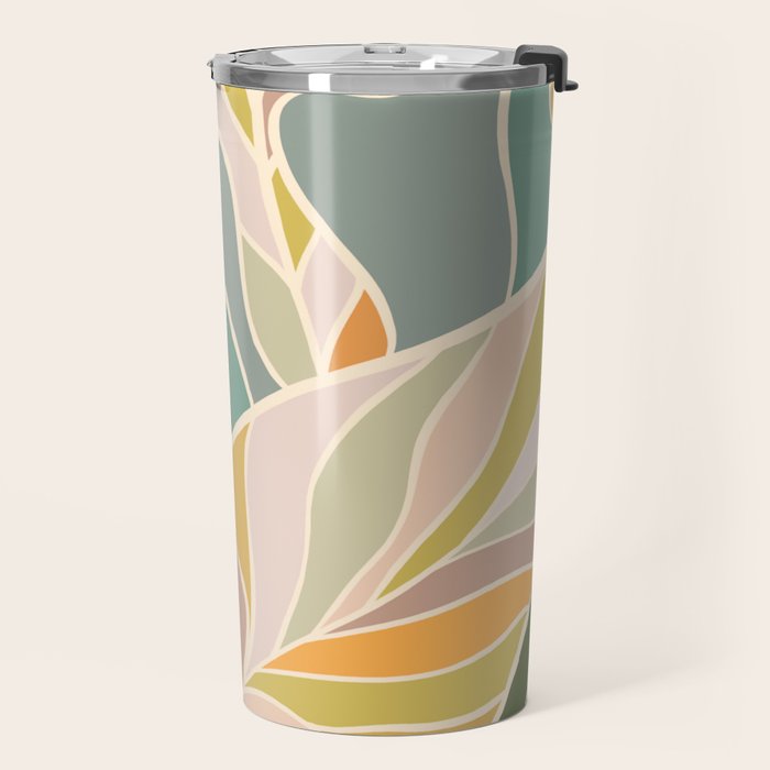 Abstract Botanical Mid century Modern Travel Mug Gallery Image 2