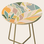 Abstract Botanical Mid century Modern Side Table Gallery Image 2