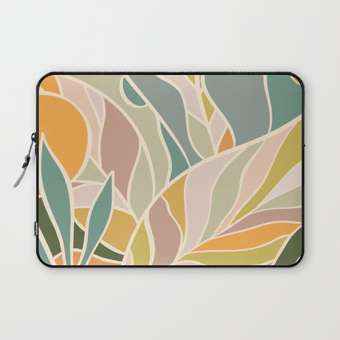 Abstract Botanical Mid century Modern Laptop Sleeve Gallery Image 1