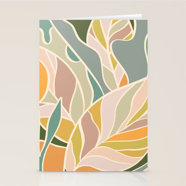 Abstract Botanical Mid century Modern Stationery Card Gallery Image 1