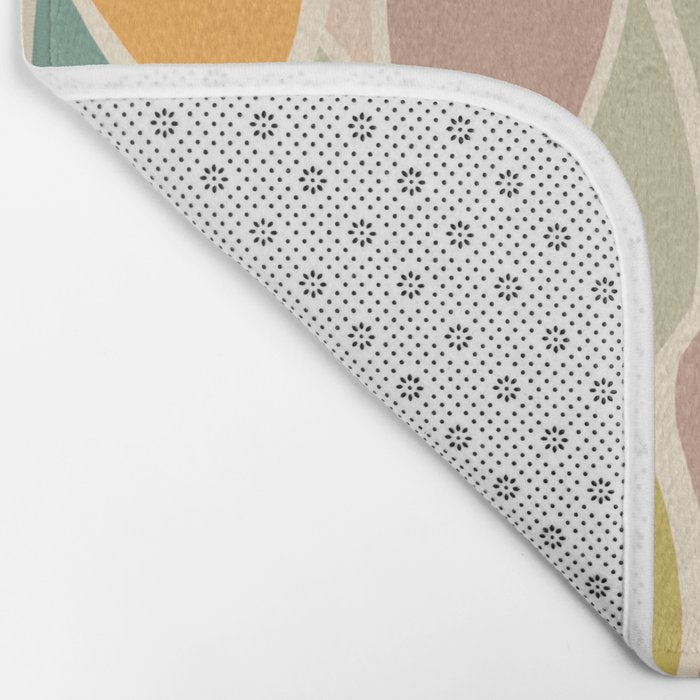 Abstract Botanical Mid century Modern Bath Mat Gallery Image 2