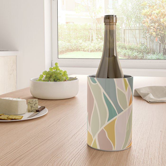 Abstract Botanical Mid century Modern Wine Chiller Gallery Image 4