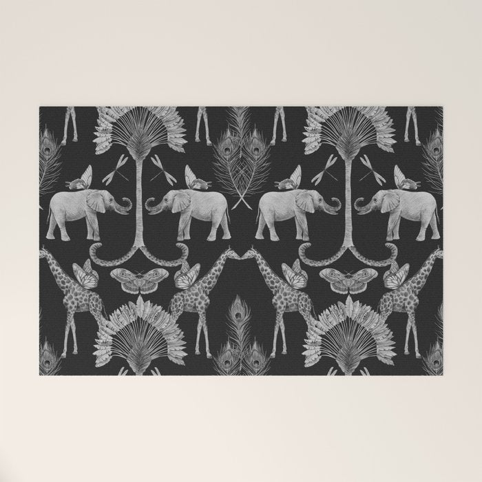 Whimsical African Safari Pattern Welcome Mat Gallery Image 1