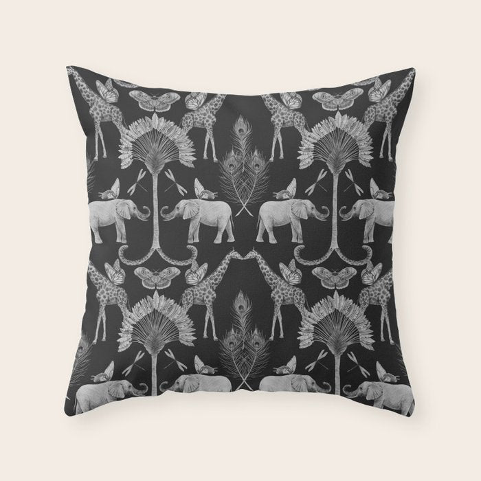 Whimsical African Safari Pattern Throw Pillow Gallery Image 6