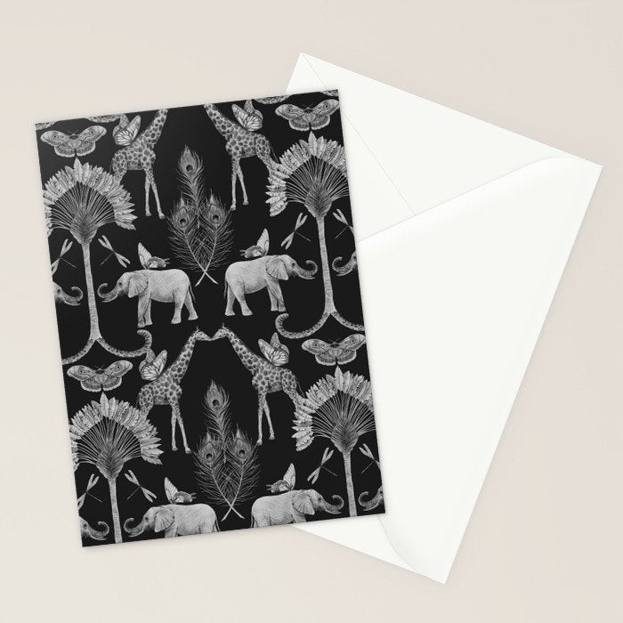 Whimsical African Safari Pattern Stationery Card Gallery Image 2