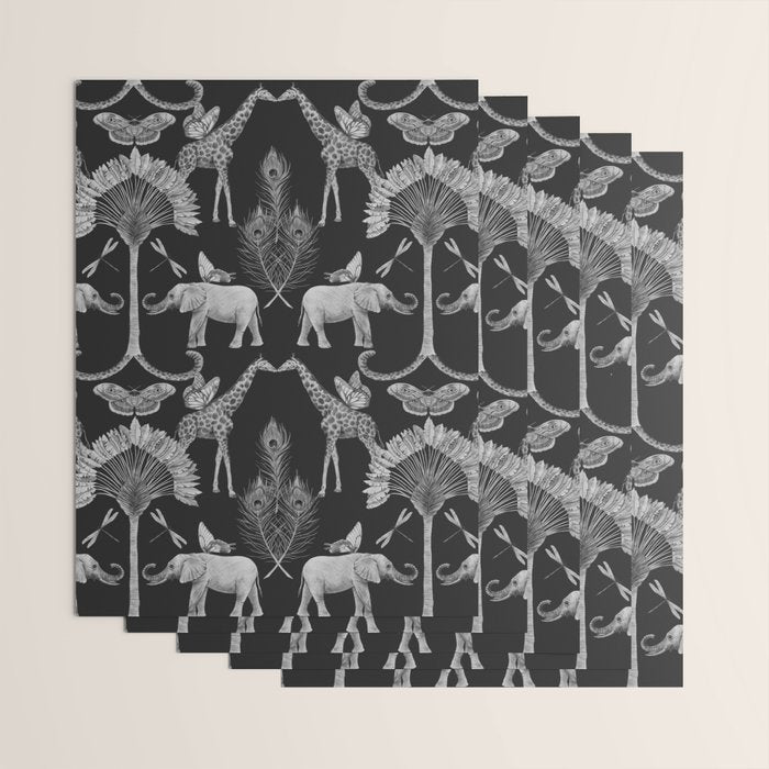 Whimsical African Safari Pattern Wrapping Paper Gallery Image 3