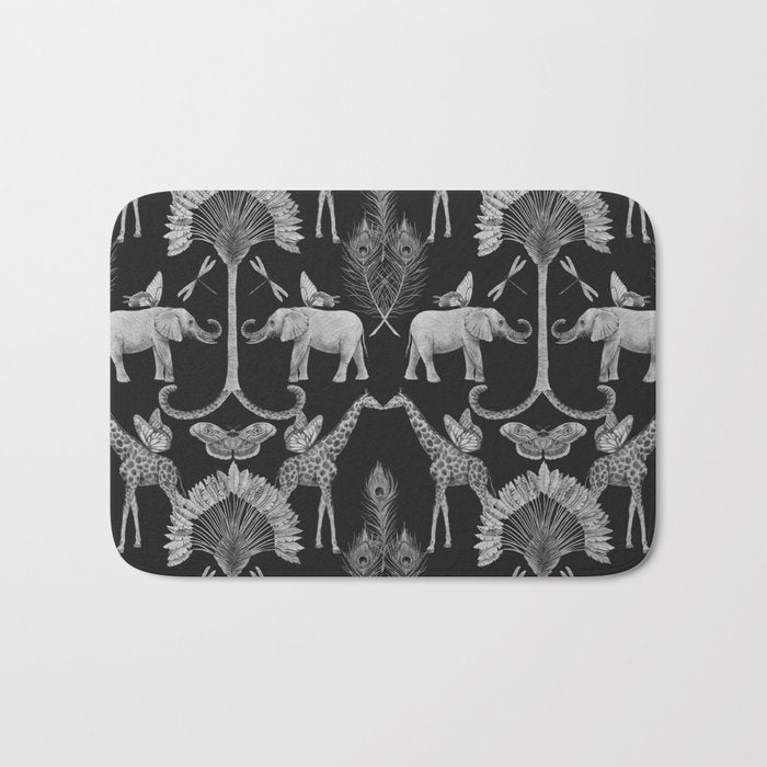 Whimsical African Safari Pattern Bath Mat Gallery Image 1