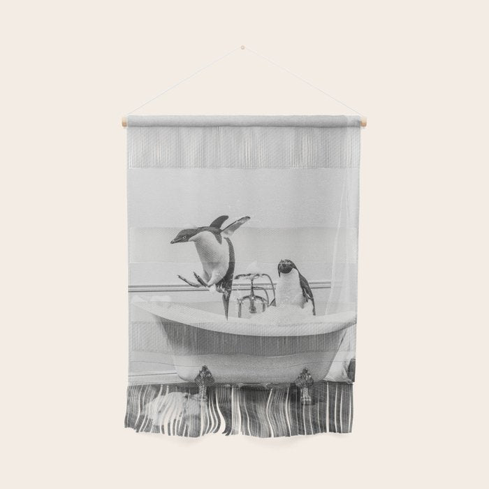 Penguin Taking a Bath Wall Hanging Gallery Image 1
