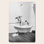 Penguin Taking a Bath Cutting Board Gallery Image 1