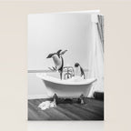 Penguin Taking a Bath Stationery Card Gallery Image 2