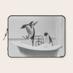 Penguin Taking a Bath Laptop Sleeve Gallery Image 1
