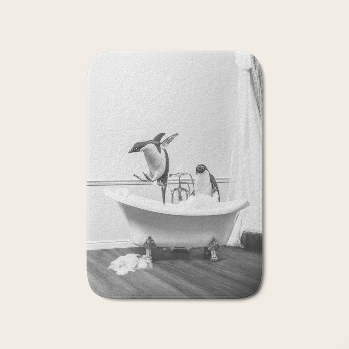 Penguin Taking a Bath Bath Mat Gallery Image 1