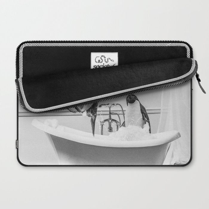 Penguin Taking a Bath Laptop Sleeve Gallery Image 2