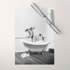 Penguin Taking a Bath Wrapping Paper Gallery Image 1