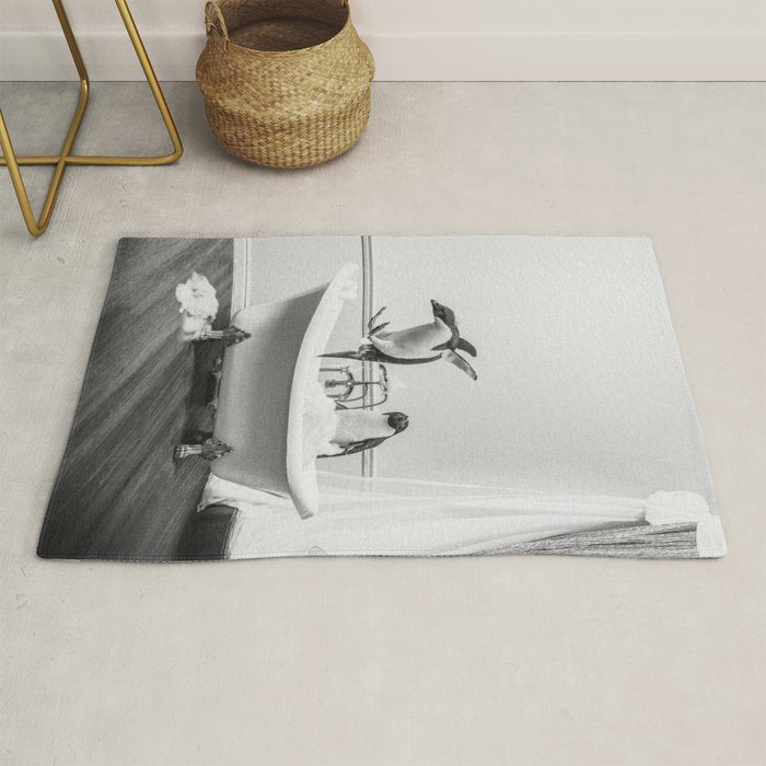 Penguin Taking a Bath Rug Gallery Image 1