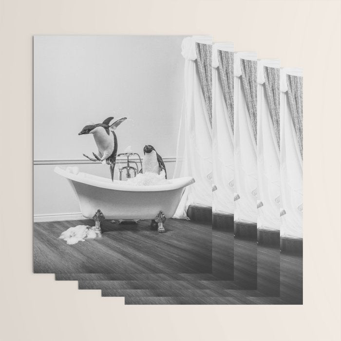 Penguin Taking a Bath Wrapping Paper Gallery Image 3