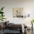 Penguin Taking a Bath Wood Wall Art Gallery Image 2