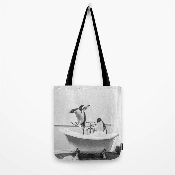 Penguin Taking a Bath Tote Bag Gallery Image 2