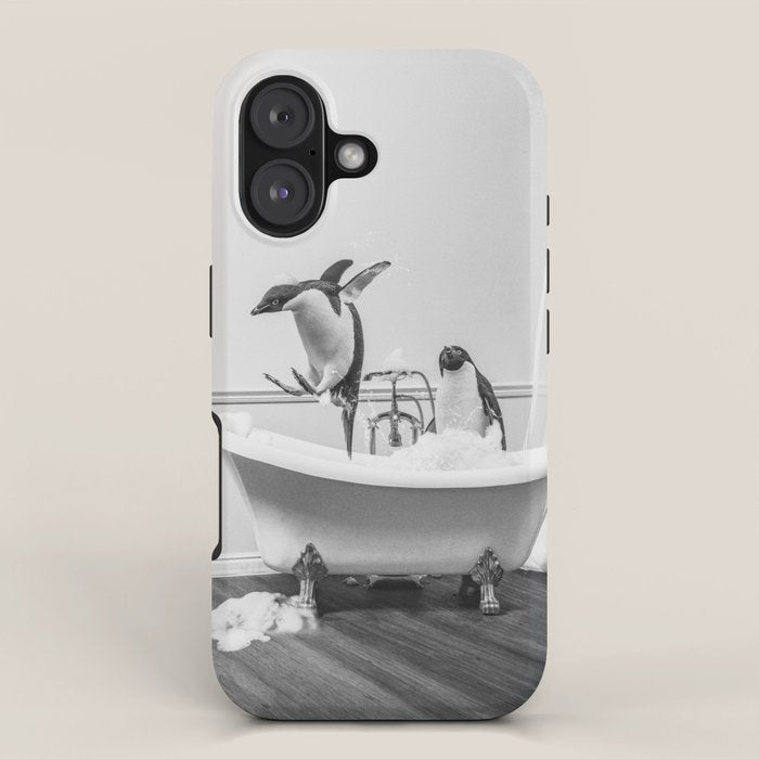 Penguin Taking a Bath iPhone Case Gallery Image 1