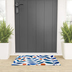Watercolor berries and branches - blue and orange Welcome Mat Gallery Image 3