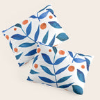 Watercolor berries and branches - blue and orange Pillow Sham Gallery Image 3