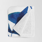 Watercolor berries and branches - blue and orange Throw Blanket Gallery Image 3