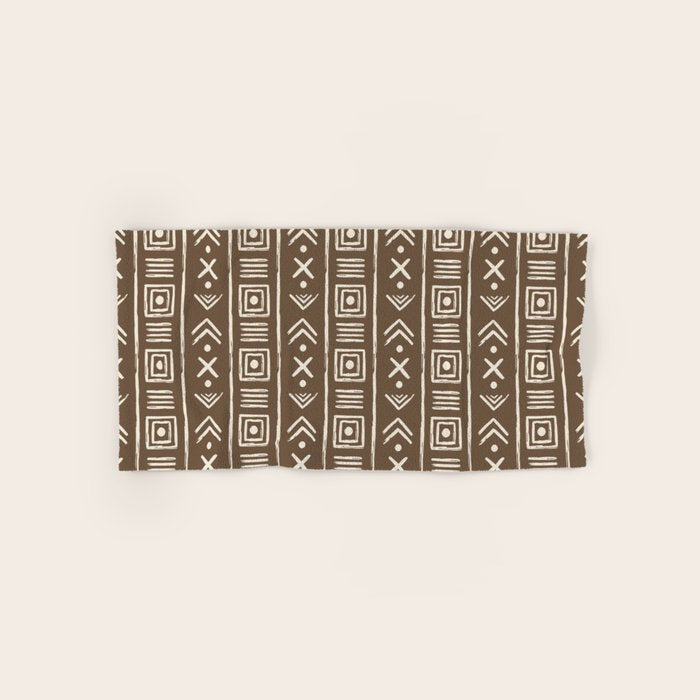 Tribal Coffee Liqueur Pattern Bath Towel Gallery Image 1