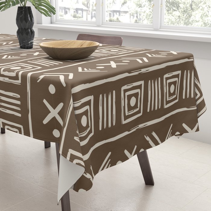 Tribal Coffee Liqueur Pattern Tablecloth Gallery Image 3
