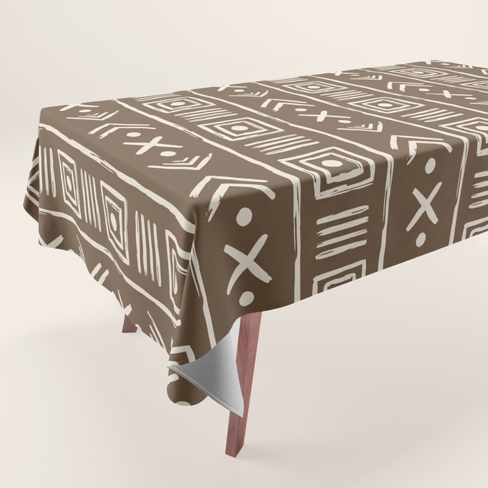 Tribal Coffee Liqueur Pattern Tablecloth Gallery Image 1