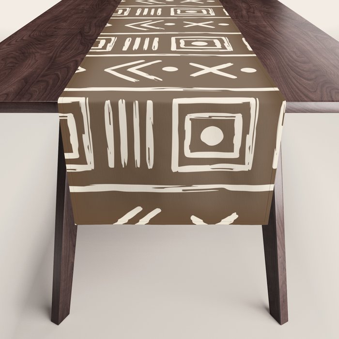 Tribal Coffee Liqueur Pattern Table Runner Gallery Image 1